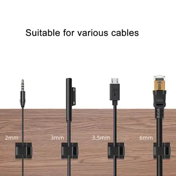 Водоустойчив кабел скоба, ефективни решения за управление на кабели за домашния офис, 100 бр. Мини-кабелни скоби за зареждане на гирлянди