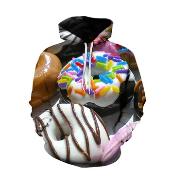Нова Hoody Cookie Fruit Y2K с 3D Изображение, барбекю, Блузи с качулка, Мъжки И дамски модни Пуловери, Есенни палта за пътувания и за работа в градски условия, върхове