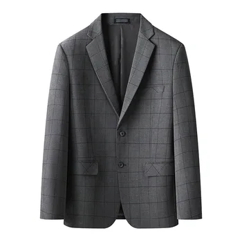 7694-T -Бизнес тънка професионална официално облекло корейската версия на сивото ежедневна костюм за мъже