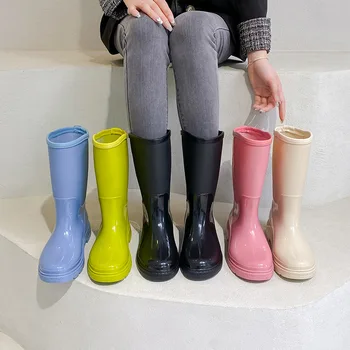 Гумени ботуши до средата на прасците, Дамски Непромокаемая обувки, Непромокаеми Галоши, Дамски работни Градински Непромокаеми ботуши, обувки за локви, Botas De Lluvia