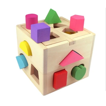 Вставляющий блок пъзел куб скоростна математическа образователна играчка геометрична форма на играта-сортировач допир играчка за preschooler. Директен доставка