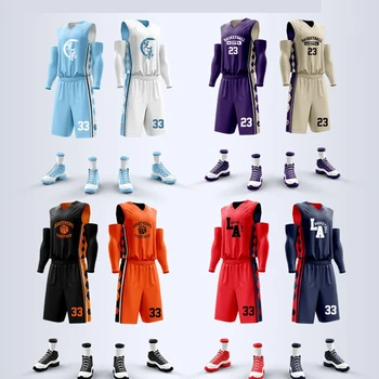 Адаптивни мъжки и дамски комплекти от двустранен баскетболна тениски, спортен комплект дрехи, Дишаща реверсивная форма от баскетболния тениски