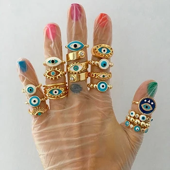 Позлатени Реколта Модни пръстени От Уроки, пръстен на пръста с Демоническим Око, Луксозно пръстен Студена Светлина За жените, Готическия естетически Бижута подарък