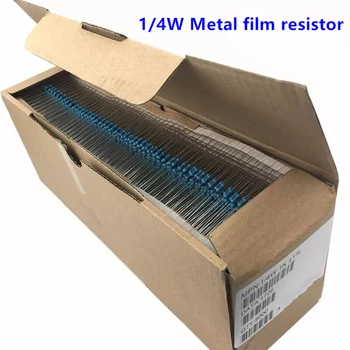 100шт 1/4 W Метален филмът резистор 1R ~ 1 М 100R 220R 330R 1K 1,5 2,2 K K 3,3 K 4,7 K 10K 22K 47K 100K 100 220 330 1K5 2K2 3K3 4K7 Ома