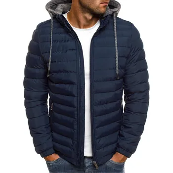 Есенно-зимно мъжко палто на големи, дебели палта, зимата на топло мъжко улично палто с цип, сако голям размер