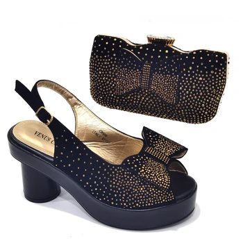 Doershow/Красив Висококачествен Комплект дамски обувки и чанти в африканския стил, най-новият комплект италиански обувки и чанти прасковено цветове за парти HTG1-24