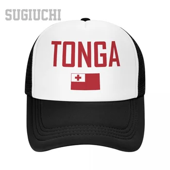 Мъжки окото шапка с флага Тонга и шрифт на шофьор на камион за мъже и жени, бейзболни шапки на открито, класни